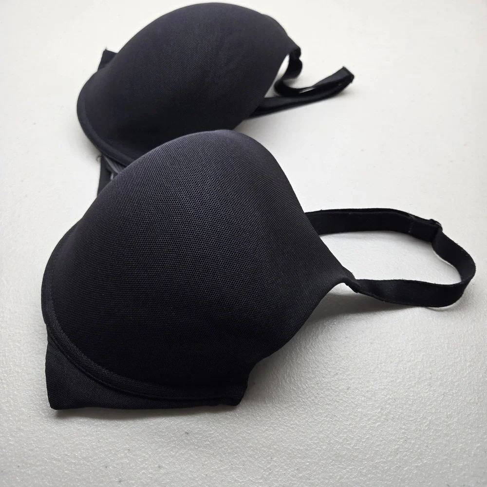 Chantelle Women Bra 32DDDD Black T Shirt Underwired Lightly Lined READ